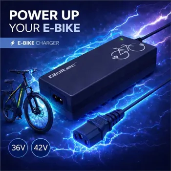 Qoltec Ładowarka do roweru elektrycznego 36V | 42V | 2A | wtyk IEC C13 | do C14-IEC-3Pin +kabel zasilający -1266650