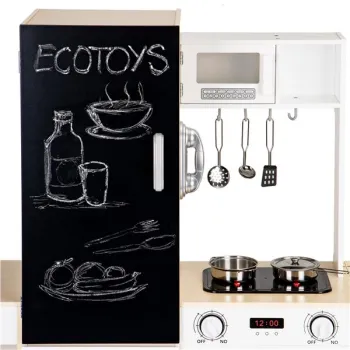 Drewniana kuchnia dla dzieci osobne segmenty XXL tablica + LED ECOTOYS-1268113