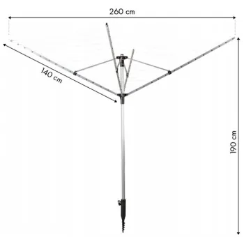 Suszarka ogrodowa na pranie 60 m powierzchni suszenia świder do montażu + pokrowiec gratis ModernHome-1267342