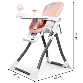 Fotelik krzesełko do karmienia róż składany ECOTOYS-1267634