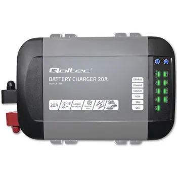 Qoltec Inteligentna ładowarka Monolith do akumulatorów LiFePO4 AGM GEL SLA | 20A | 12V-1264930