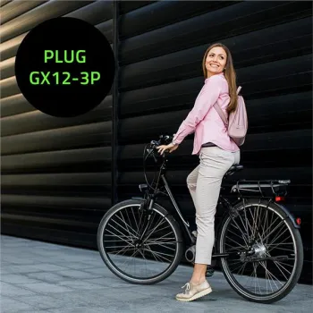 Qoltec Ładowarka do roweru elektrycznego 36V | 42V | 2A | GX12-3Pin +kabel zasilający-1266641