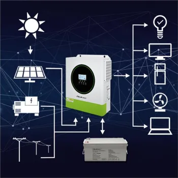 Qoltec Hybrydowy inwerter solarny Off-Grid 3500W | 100A | 24V | MPPT | BMS | opcja Wi-fi | AGM GEL LiFePO4 | Sinus | Pow