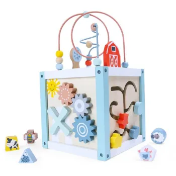 Drewniana kostka edukacyjna sorter +klocki ECOTOYS-1268780