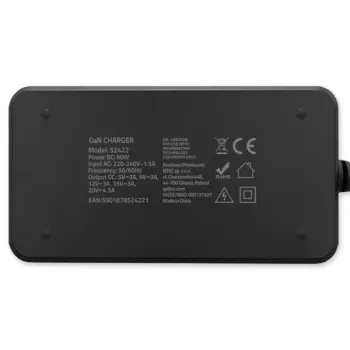 Qoltec Ładowarka sieciowa 90W GaN Super Fast SLIM | PD | 5-20V | 4.5A | USB-C 3.1 | Laptop | MacBook | Smartfon | + kab