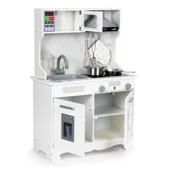 Drewniana kuchnia dla dzieci dźwięki led + akcesoria ECOTOYS-1268689