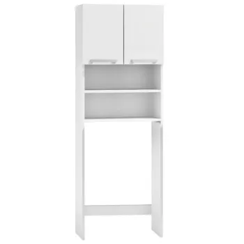Szafka na pralkę łazienkowa biała szafka z półkami 183 cm ModernHome