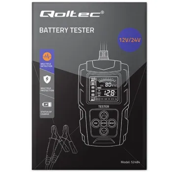 Qoltec Cyfrowy tester akumulatora z wyświetlaczem LCD | 12V | 24V | 3Ah-200Ah-1265306