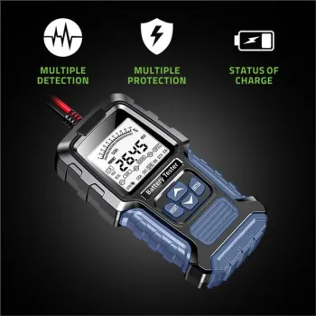 Qoltec Cyfrowy tester akumulatora z wyświetlaczem LCD | 12V | 24V | 3Ah-250Ah-1265681