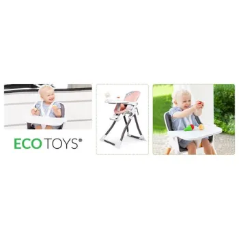 Fotelik krzesełko do karmienia róż składany ECOTOYS-1267638