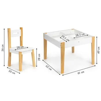 Stolik z dwoma krzesłami zestaw mebli dla dzieci ECOTOYS-1267880