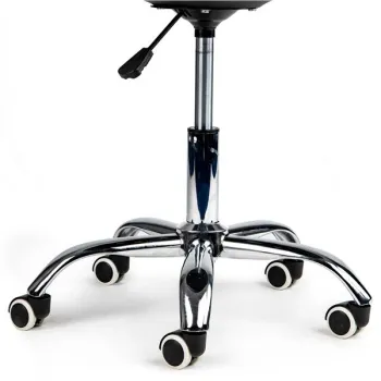 Krzesło obrotowe biurowe z podnośnikiem poduszką chromowane nogi czarne ModernHome-1267938