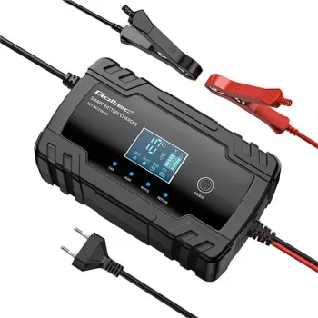 Qoltec Inteligentna mikroprocesorowa ładowarka 12V 8A | 24V 4A| Prostownik z funkcją naprawy do akumulatora AGM GEL | 