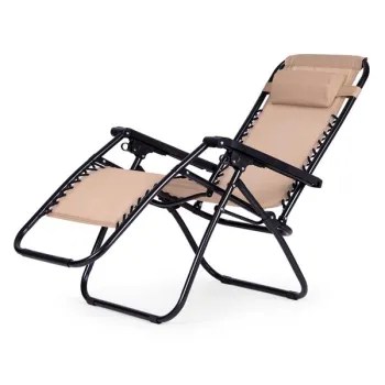 Leżak fotel ogrodowy plażowy regulowane oparcie ZERO GRAVITY MultiGarden - beżowy-1269980