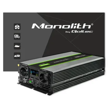 Qoltec Przetwornica napięcia Monolith | 3000W | 6000W | 24V na 230V | Czysty Sinus | LCD-1265323
