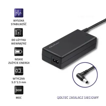 Qoltec Zasilacz do laptopa IBM Lenovo 90W | 20V | 4.74A | 5.5*2.5 | +kabel zasilający-1264316