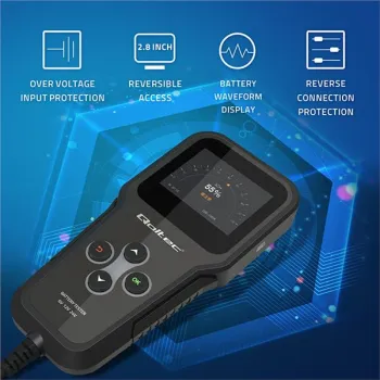 Qoltec Cyfrowy tester akumulatora 3w1 z LCD | Polskie Menu | 6V | 12V | 24V | 10Ah-200Ah-1265973