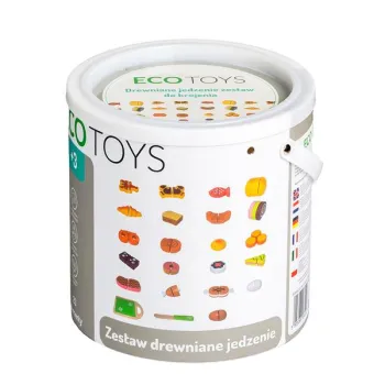 Drewniane jedzenie do krojenia 23 sztuki ECOTOYS-1267573