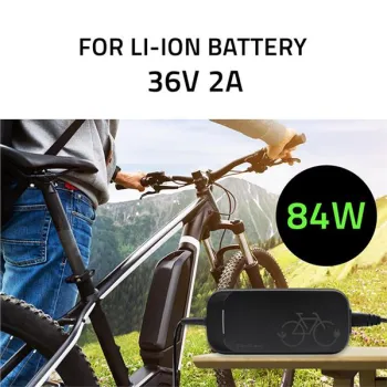Qoltec Szybka Ładowarka do roweru skutera elektrycznego 36V | 42V | 2A | 5.5*2.5 | wodoodporna +kabel zasilający-12661