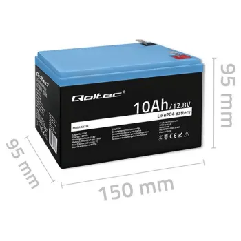 Qoltec Akumulator LiFePO4 Litowo-Żelazowo-Fosforanowy | 12.8V | 10Ah | 128Wh | BMS -1266454