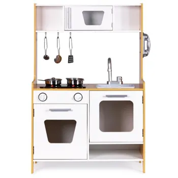 Drewniana kuchnia dla dzieci ze światłem i dźwiękiem ECOTOYS-1267640