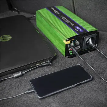 Qoltec Przetwornica napięcia Monolith | ładowanie baterii | UPS | 300W | 600W | 12V na 230V | Czysty Sinus-1264603