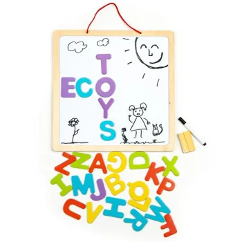 Tablica edukacyjna 3w1 magnetyczna kredowa literki ECOTOYS-1268104