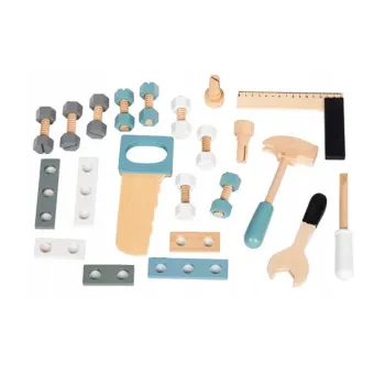 Stół narzędziowy drewniany warsztat 32 elementy zabawki ECOTOYS-1267186