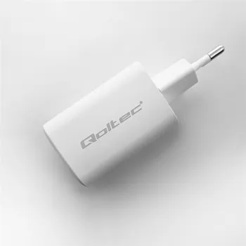 Qoltec Ładowarka sieciowa 65W GaN ULTRA | 5-20V | 2.25-3.25A | 1 x USB typ C PD | 1 x USB QC 3.0 | Laptop | Smartfon | 