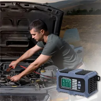 Qoltec Inteligentna mikroprocesorowa ładowarka z testerem baterii i funkcją naprawy 12V | 6A | LCD | Prostownik do aku