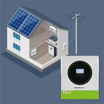 Qoltec Hybrydowy inwerter solarny Off-Grid 3500W | 100A | 24V | MPPT | BMS | opcja Wi-fi | AGM GEL LiFePO4 | Sinus | Pow