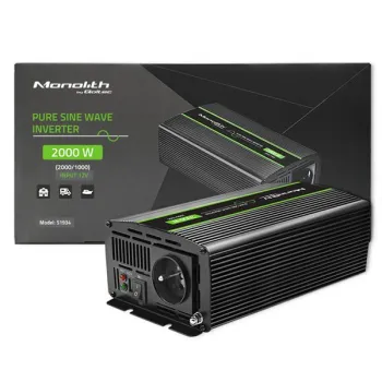 Qoltec Przetwornica napięcia Monolith | 1000W | 2000W| 12V na 230V | Czysty Sinus-1264520