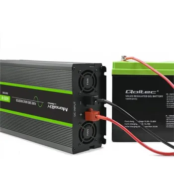 Qoltec Przetwornica napięcia Monolith | 3000W | 6000W | 24V na 230V | Czysty Sinus | LCD-1265316