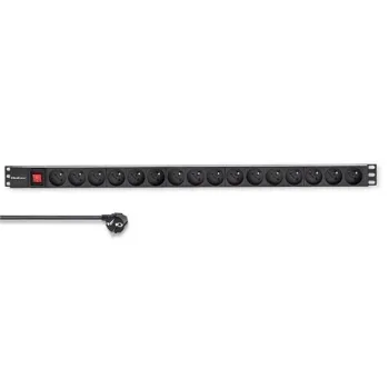 Qoltec Aluminiowa Listwa zasilająca PDU do  RACK | 16A |  16 x FRENCH | Pionowa | 1.8m-1265597
