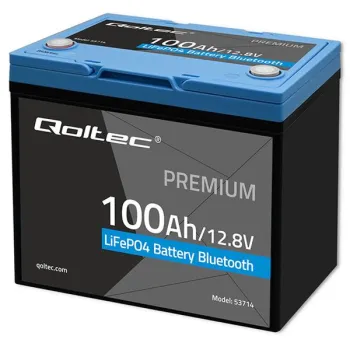 Qoltec Akumulator LiFePO4 Litowo-Żelazowo-Fosforanowy | 12.8V | 100Ah | 1280Wh | Bluetooth | BMS-1266541