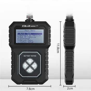 Qoltec Cyfrowy tester akumulatora z LCD | Polskie Menu | 12V | AGM | GEL | STD | 30-220AH-1266268