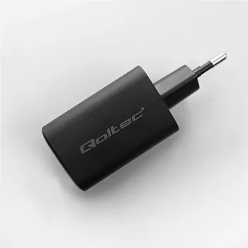 Qoltec Ładowarka sieciowa 65W GaN ULTRA | 5-20V | 2.25-3.25A | 1 x USB typ C PD | 1 x USB QC 3.0 | Laptop | Smartfon | 