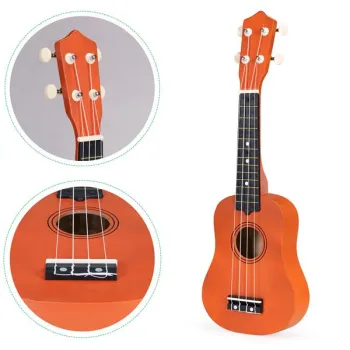 Gitara ukulele dla dzieci drewniana 4 struny nylonowe ECOTOYS-1268934