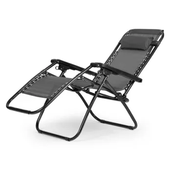 Leżak fotel ogrodowy plażowy regulowane oparcie ZERO GRAVITY MultiGarden - szary-1268578
