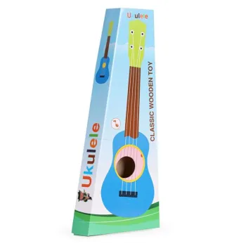 Gitara dla dzieci drewniana metalowe struny kostka różowa ECOTOYS-1267904