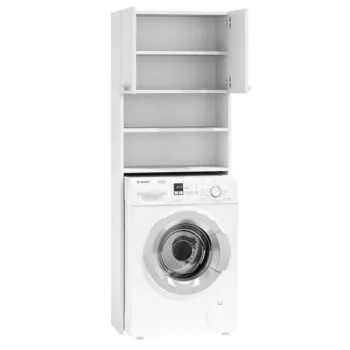 Szafka na pralkę łazienkowa biała szafka z półkami 183 cm ModernHome-1267744