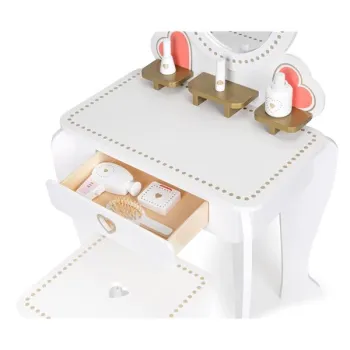 Toaletka dziecięca drewniana duża z lustrem dla dziewczynki ECOTOYS-1269359