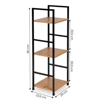 Regał drewniany nowoczesny metalowa rama LOFT 3 półki ModernHome-1269152