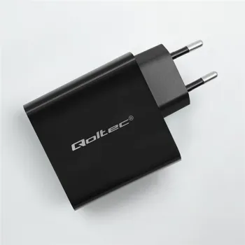 Qoltec Ładowarka Super Quick PD |  1xUSB-C | 65W | 5-20V | 3-3.25A | Laptop | Smartfon | Czarna-1265070