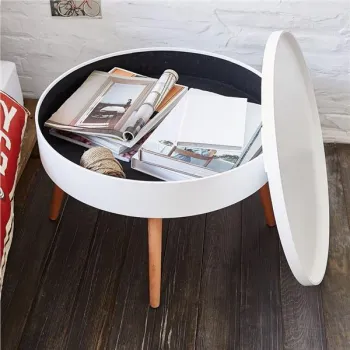Stolik kawowy okrągły ze schowkiem 60 cm ModernHome-1267770