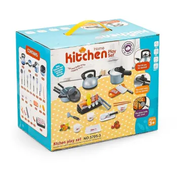 Mini kuchnia garnki akcesoria do kuchni dla dzieci 36 elementów-1268003