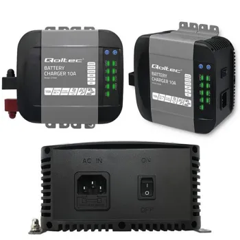 Qoltec Inteligentna ładowarka Monolith do akumulatorów LiFePO4 AGM GEL SLA | 10A | 12V-1264908