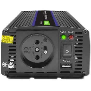 Qoltec Przetwornica napięcia Monolith 600 MS Wave | 12V na 230V | 300/600W | USB-1264943