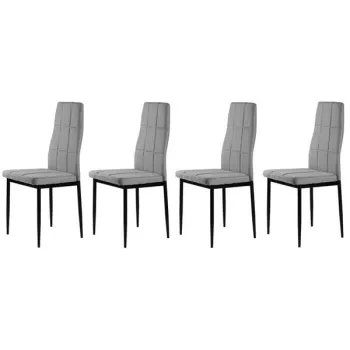 Zestaw krzesła tapicerowane do jadalni i salonu 4 sztuki szare ModernHome-1267051