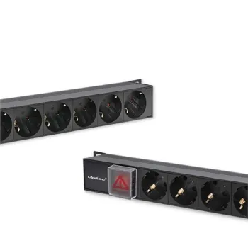 Qoltec Aluminiowa Listwa zasilająca PDU do  RACK | 16A |  16 x SCHUKO| Pionowa | 1.8m-1265603